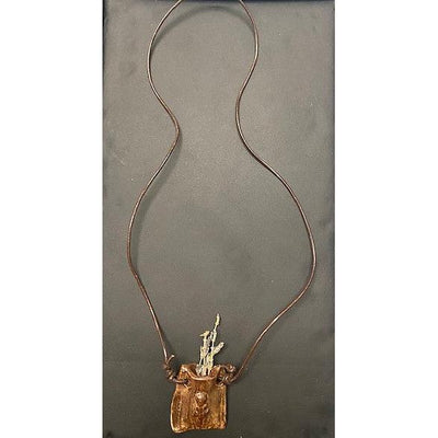 Pecan Tree Pottery Necklace: Tiny Person Amulet-ESSE Purse Museum & Store