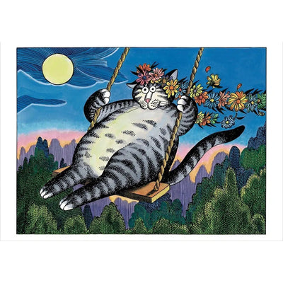 Pomegranate Birthday Card: B. Kliban, Cat In A Swing-ESSE Purse Museum & Store