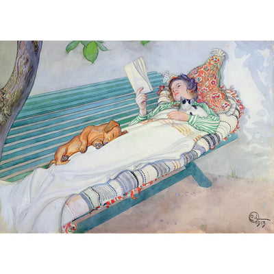 Pomegranate Birthday Card: Carl Larsson, Woman Reclining-ESSE Purse Museum & Store