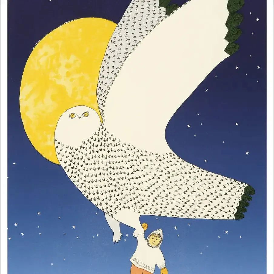 Pomegranate Blank Card: Ningiukulu Teevee, The Owl and the Boy-ESSE Purse Museum & Store