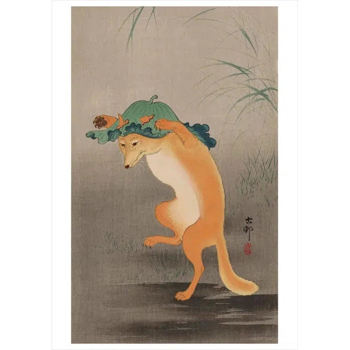 Pomegranate Card: Ohara Koson, Dancing Fox-ESSE Purse Museum & Store