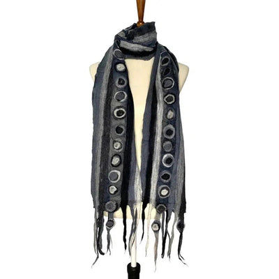 Pomegranate Moon Scarf: Stripes & Stones-ESSE Purse Museum & Store