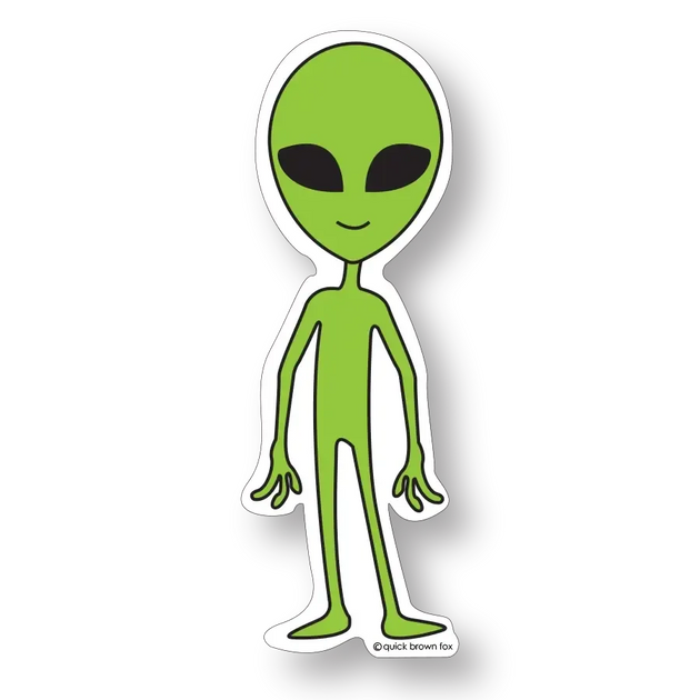 Quick Brown Fox Letterpress Sticker: Alien – ESSE Purse Museum & Store