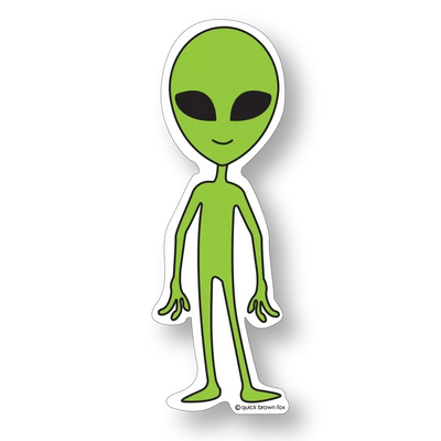 Quick Brown Fox Letterpress Sticker: Alien-ESSE Purse Museum & Store