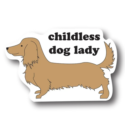 Quick Brown Fox Letterpress Sticker: Childless Dog Lady-ESSE Purse Museum & Store
