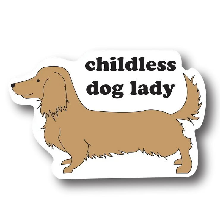 Quick Brown Fox Letterpress Sticker: Childless Dog Lady-ESSE Purse Museum & Store