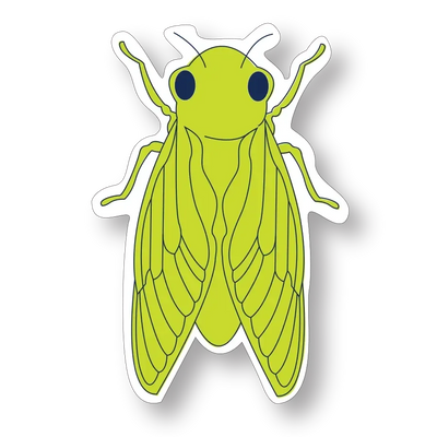 Quick Brown Fox Letterpress Sticker: Cicada-ESSE Purse Museum & Store