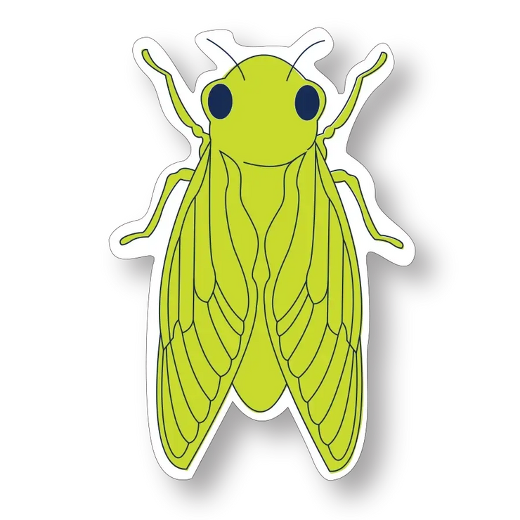 Quick Brown Fox Letterpress Sticker: Cicada-ESSE Purse Museum & Store