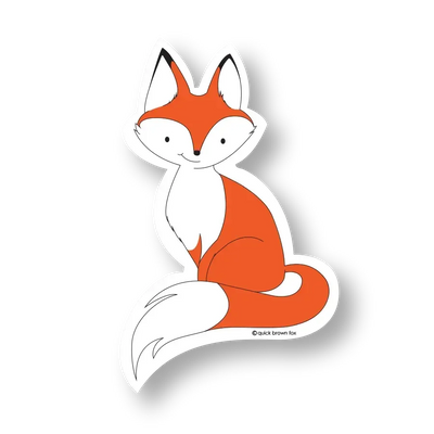 Quick Brown Fox Letterpress Sticker: Foxy-ESSE Purse Museum & Store