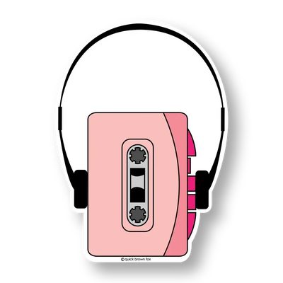 Quick Brown Fox Letterpress Sticker: Headphones-ESSE Purse Museum & Store