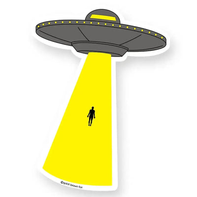 Quick Brown Fox Letterpress Sticker: UFO-ESSE Purse Museum & Store