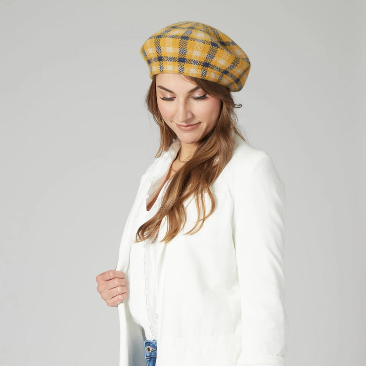 San Diego Hat Co.: Edwards Knit Checkered Beret-ESSE Purse Museum & Store