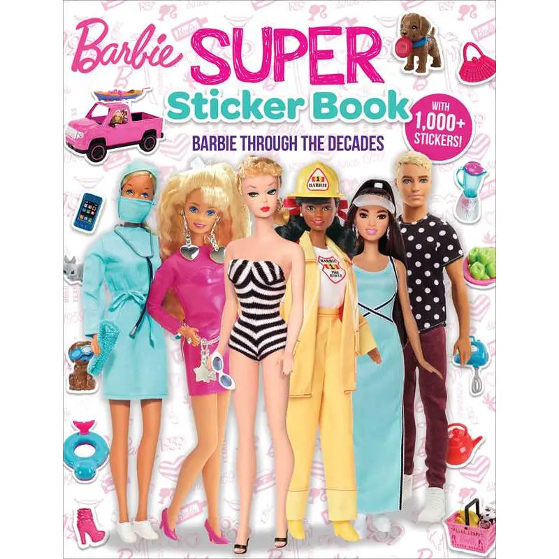 Simon & Schuster Sticker Book: Barbie SUPER Sticker Book Through The Decades-ESSE Purse Museum & Store