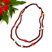 Sophie Silks Necklace: Kimono Bead Double Strand-ESSE Purse Museum & Store