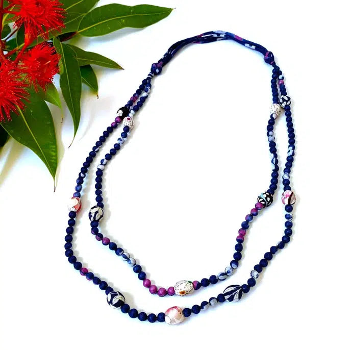 Sophie Silks Necklace: Kimono Bead Double Strand-ESSE Purse Museum & Store