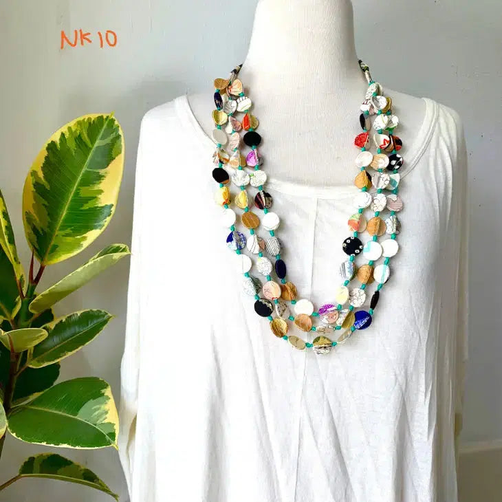 Sophie Silks Necklace: NK10 Triple Strands Kimono-ESSE Purse Museum & Store