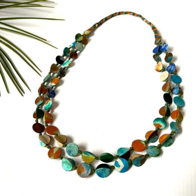 Sophie Silks Necklace: Tie Dye Double Strands-ESSE Purse Museum & Store