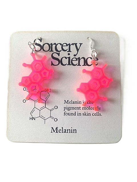 Sorcery Science Earrings: Acrylic Melanin Molecule Dangles-ESSE Purse Museum & Store