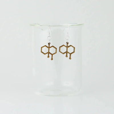 Sorcery Science Earrings: Birch Wood Petrichor Molecule Dangles-ESSE Purse Museum & Store
