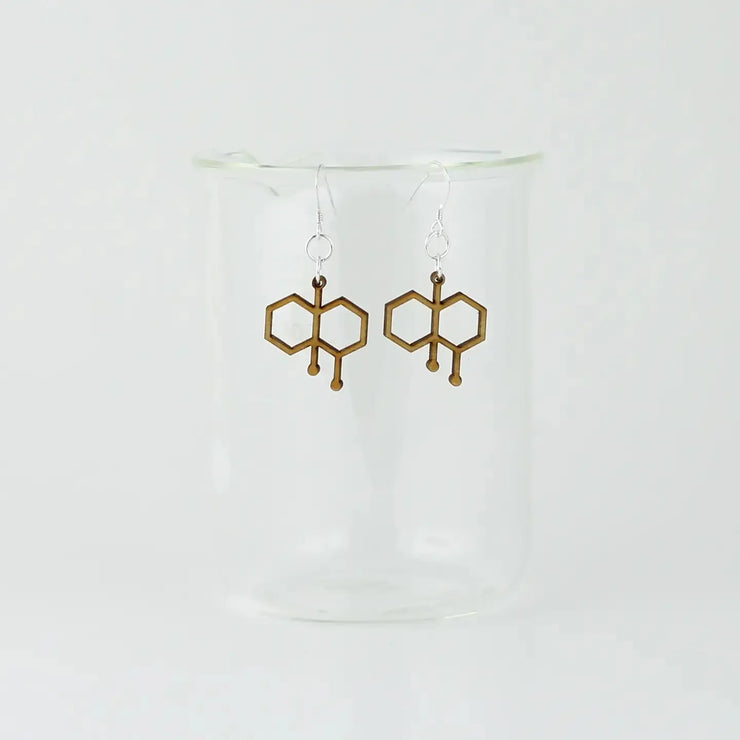 Sorcery Science Earrings: Birch Wood Petrichor Molecule Dangles-ESSE Purse Museum & Store