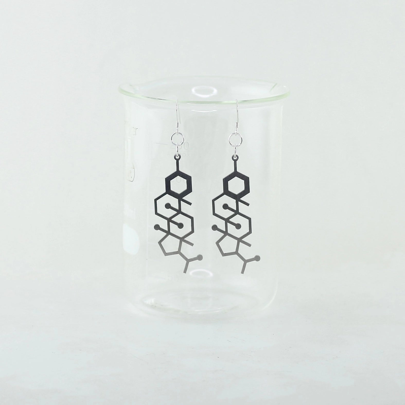 Sorcery Science Earrings: Progesterone Molecule Dangles