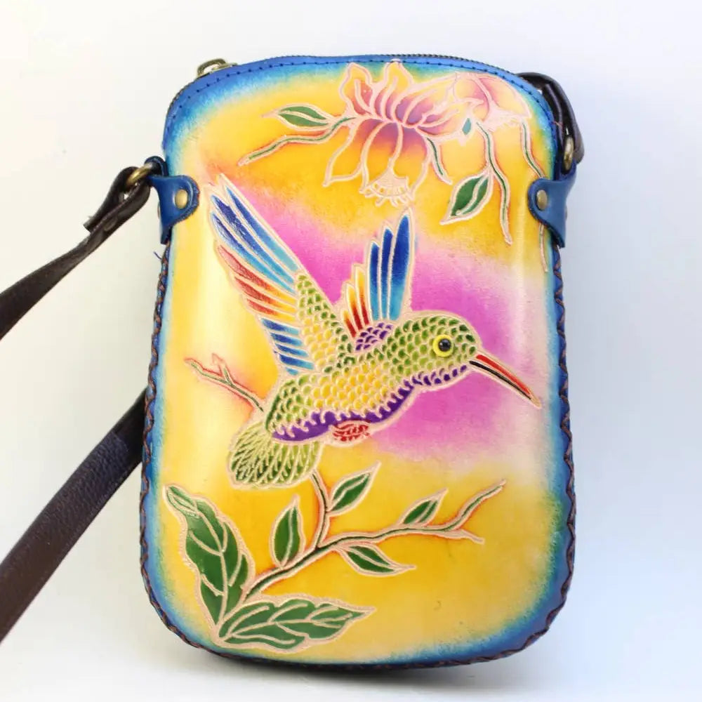 Sunflower Handmade Bag: Hummingbird Purse Crossbody