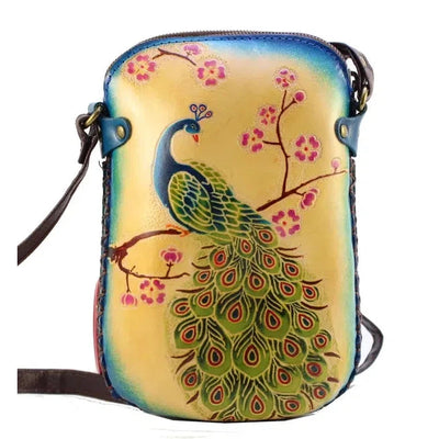 Sunflower Handmade Bag: Peacock Purse Crossbody-ESSE Purse Museum & Store