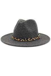 Suzie Q Hat: Leopard Belt Pure Wool Fedora-ESSE Purse Museum & Store