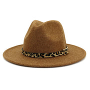 Suzie Q Hat: Leopard Belt Pure Wool Fedora-ESSE Purse Museum & Store