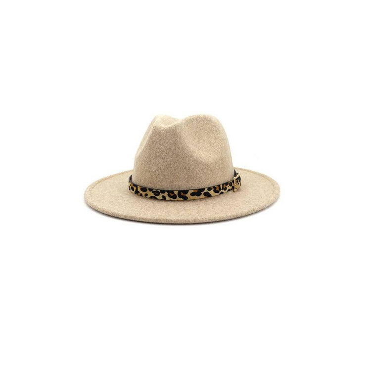 Suzie Q Hat: Leopard Belt Pure Wool Fedora-ESSE Purse Museum & Store