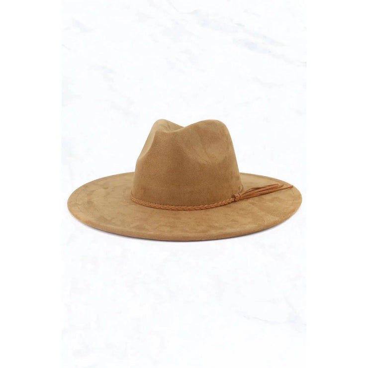 Suzie Q Hat: Suede Belt Peach Top Fedora-ESSE Purse Museum & Store