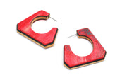 Tara Locklear Earrings: 3Qtr Trapezoid Hoops-ESSE Purse Museum & Store