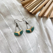 The Artifact House Earrings: Collar Patina Green Cracked Gold-ESSE Purse Museum & Store