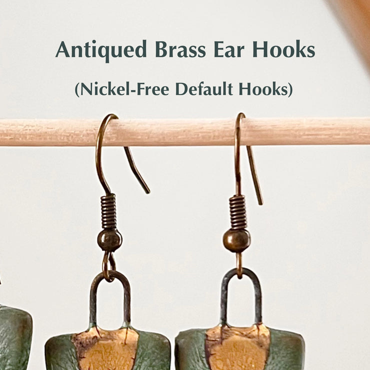 The Artifact House Earrings: Small Olive Flower-ESSE Purse Museum & Store