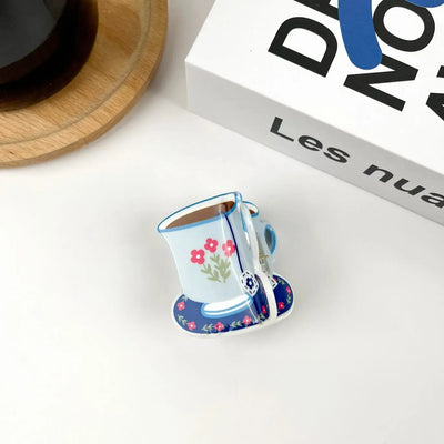 The Diva Soap Hair Claw: Cartoon Pink Coffee Cup-ESSE Purse Museum & Store