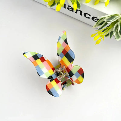 The Diva Soap Hair Claw: Colorful Checkerboard Butterfly-ESSE Purse Museum & Store