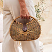 The Winding Road Bag: Rattan & Leather Moon-ESSE Purse Museum & Store