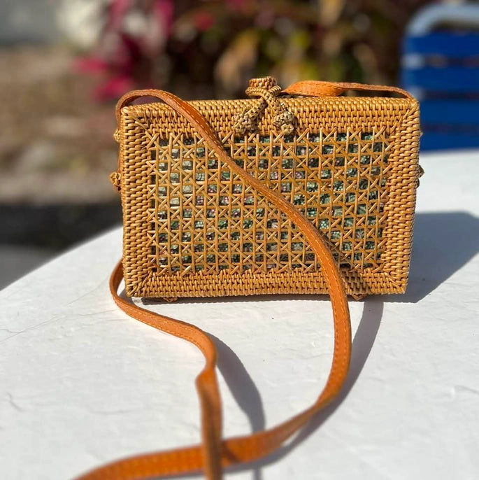 The Winding Road: Small Cane Weave Crossbody-ESSE Purse Museum & Store