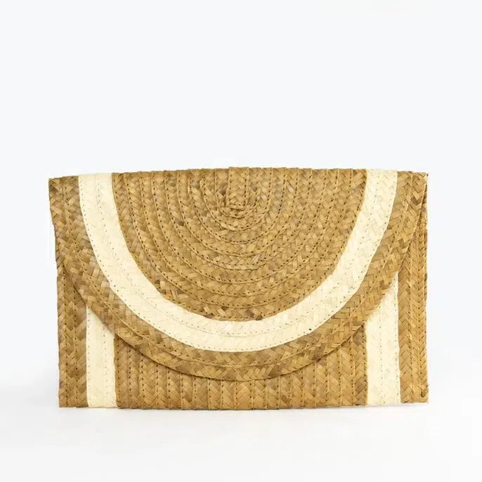 The Winding Road: Straw Clutch w/ Ivory Trim