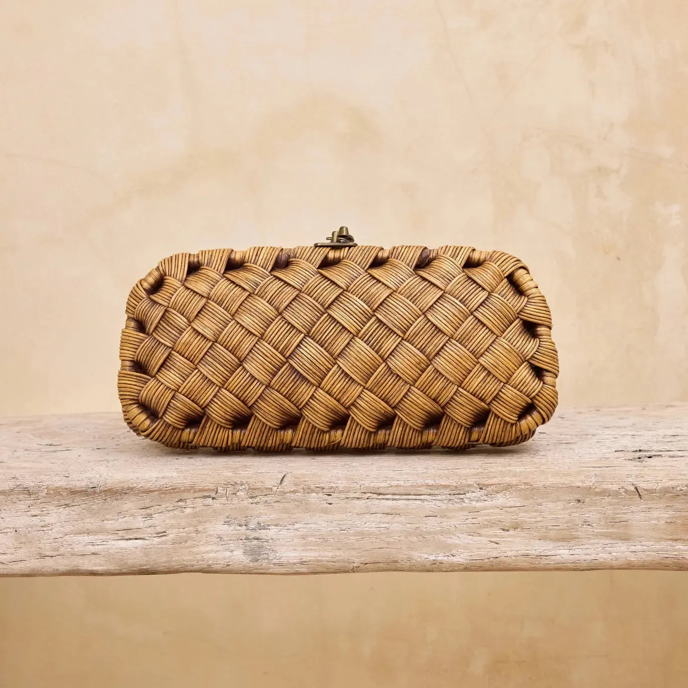 The Winding Road: Wide Weave Rattan Clutch