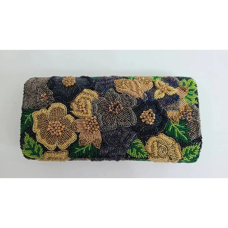 Tiana Bag: Neutral Raised Flowers Clutch-ESSE Purse Museum & Store