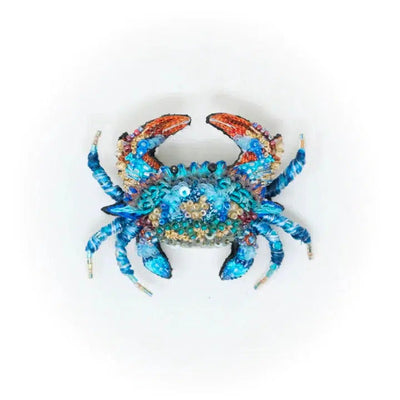 Trovelore Brooch: Ornate Blue Crab-ESSE Purse Museum & Store
