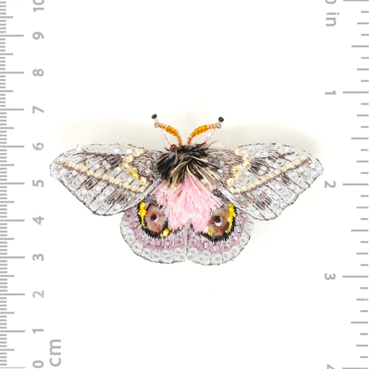 Trovelore Brooch: Pink Eyed Silkmoth-ESSE Purse Museum & Store