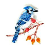 Trovelore Brooch: Singing Blue Jay-ESSE Purse Museum & Store