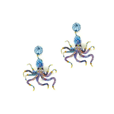 Trovelore Earrings: Big Blue Octopus-ESSE Purse Museum & Store