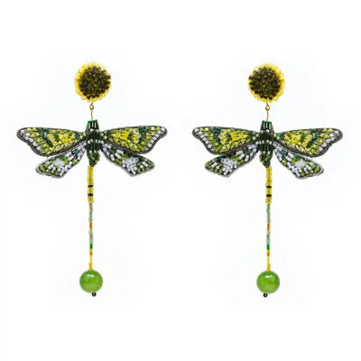 Trovelore Earrings: Green Dragonfly-ESSE Purse Museum & Store