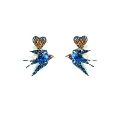 Trovelore Earrings: Love Swallows-ESSE Purse Museum & Store