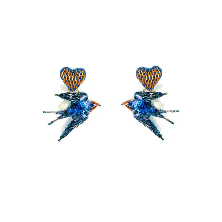 Trovelore Earrings: Love Swallows-ESSE Purse Museum & Store