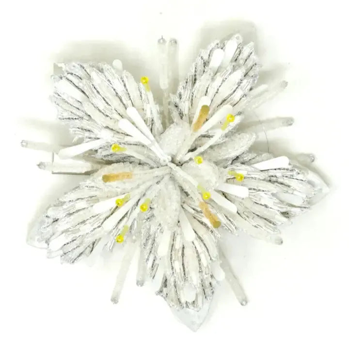 Trovelore Hair Clip: White Pranassia-ESSE Purse Museum & Store