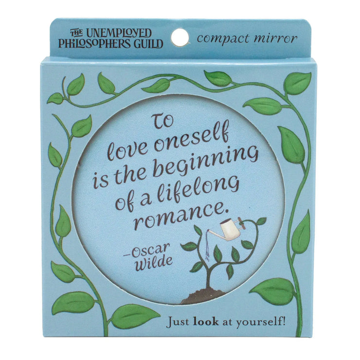 Unemployed Philosophers Compact Mirror: Oscar Wilde To Love Oneself-ESSE Purse Museum & Store